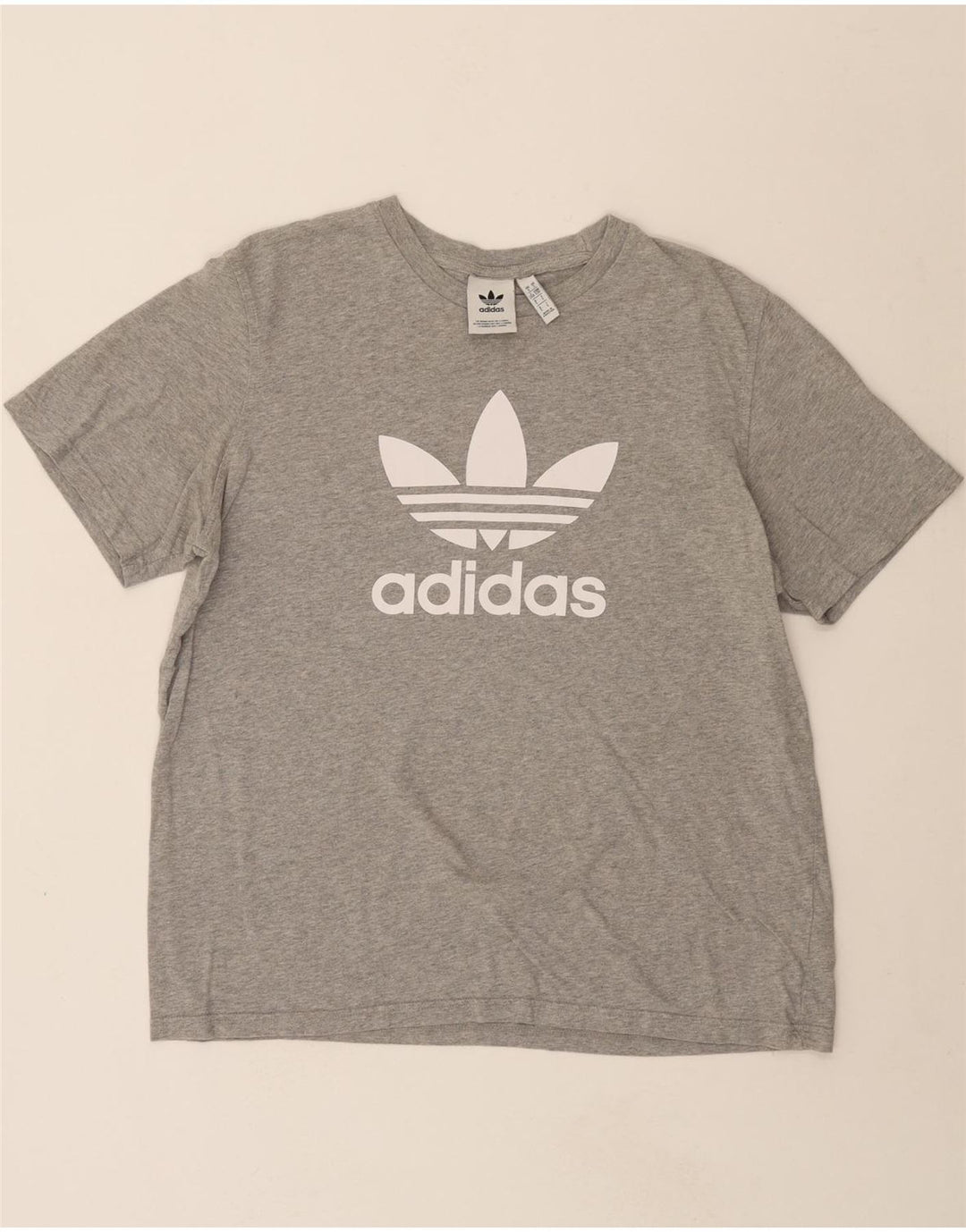 ADIDAS Mens Graphic T-Shirt Top Large Grey Cotton Vintage Adidas and Second-Hand Adidas from Messina Hembry 