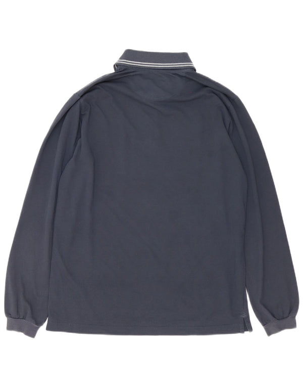 Champion Polo à manches longues pour homme Large Bleu marine rayé