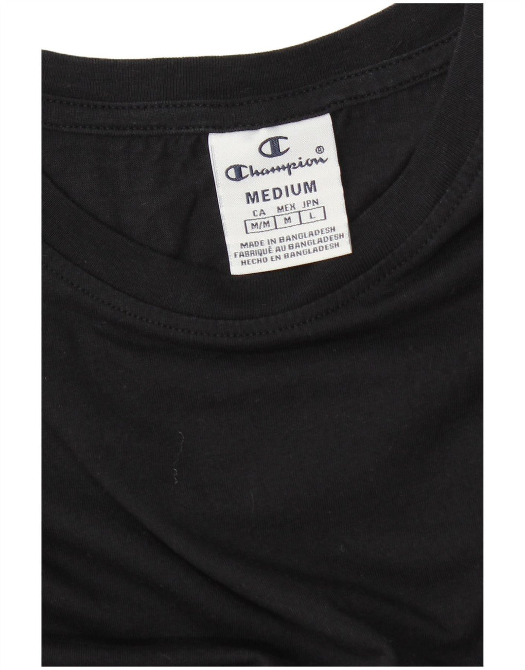 Champion T-Shirt Femme UK 14 Medium Noir