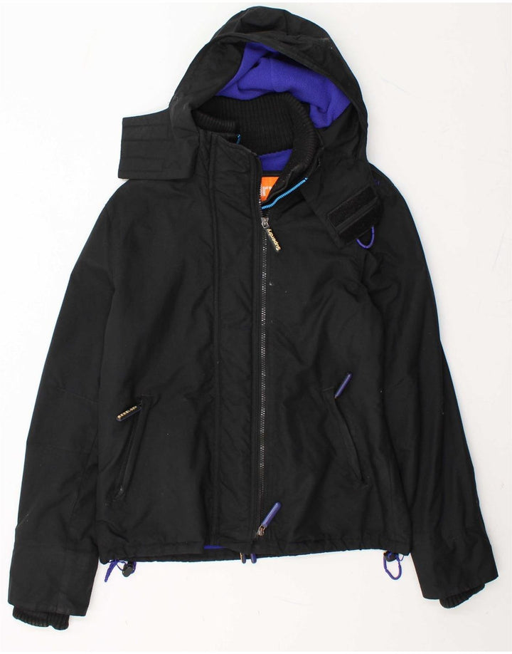 SUPERDRY Womens The Windcheater Windbreaker Jacket UK 14 Medium Black