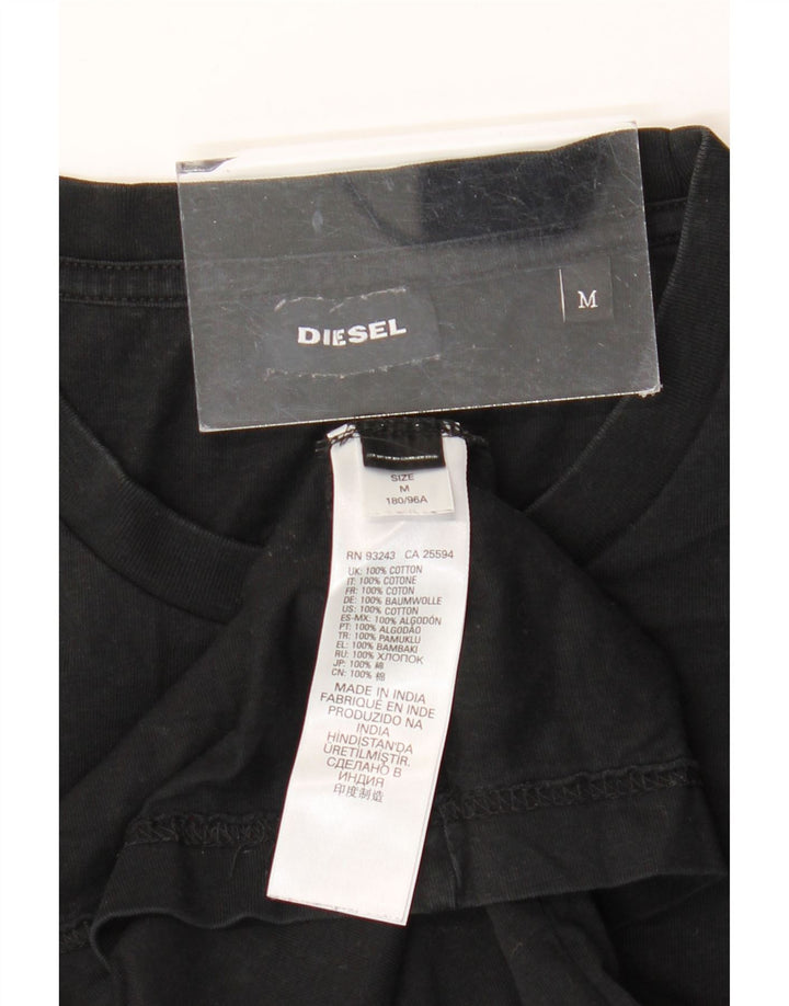 Diesel T-Shirt Graphique Homme Noir Moyen Coton
