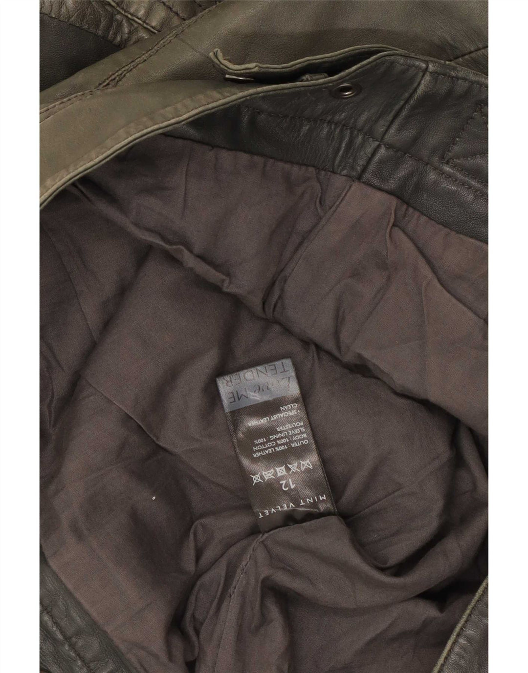 MINT VELVET Veste en cuir pour femme UK 12 Vert moyen