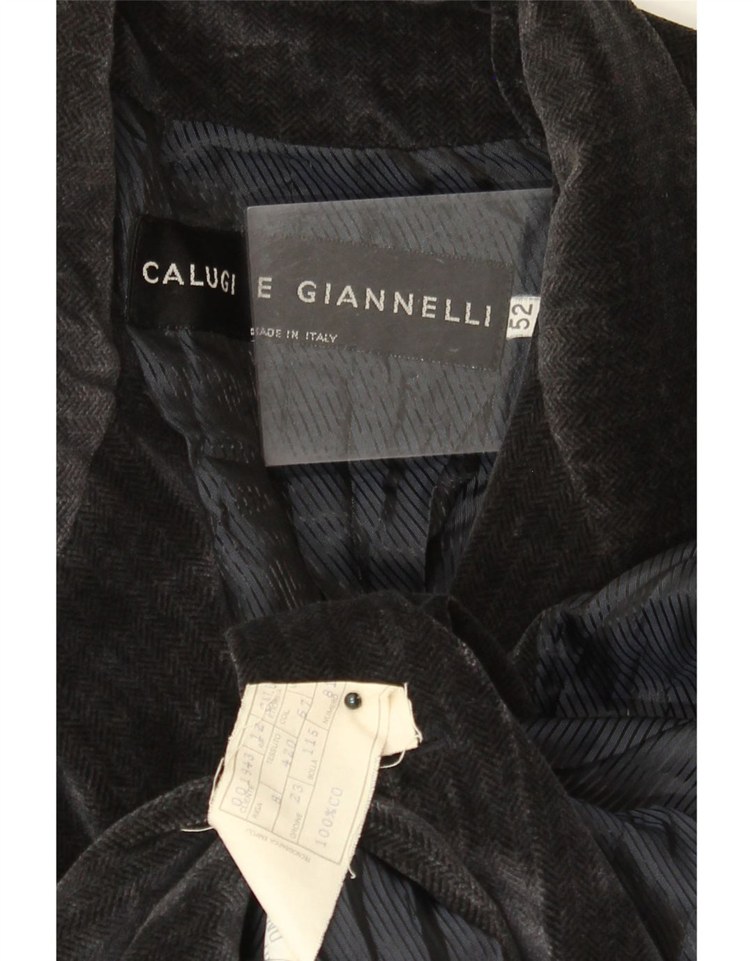 CALUGI E GIANNELLI Veste Blazer en Velours Homme IT 52 XL Bleu Marine