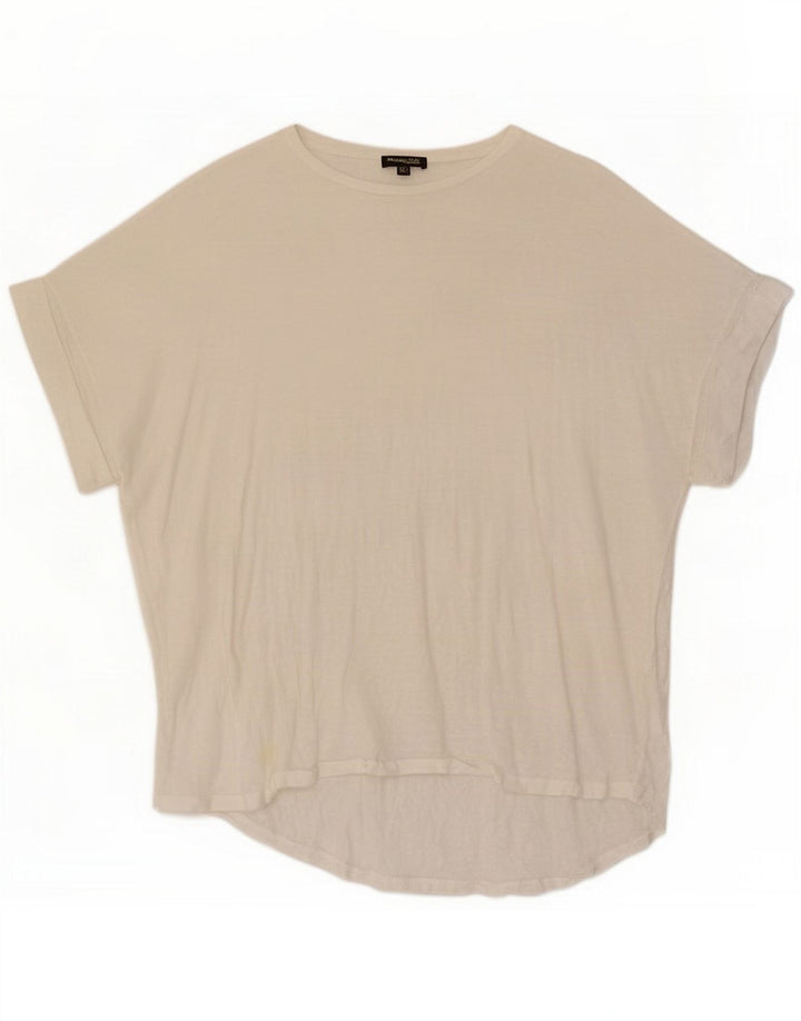 Massimo Dutti T-shirt pour femme UK 14 Medium Blanc