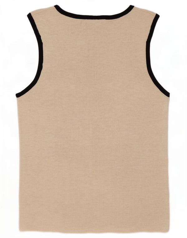 Marks & Spencer Débardeur Femme UK 22 3XL Beige Colorblock Viscose