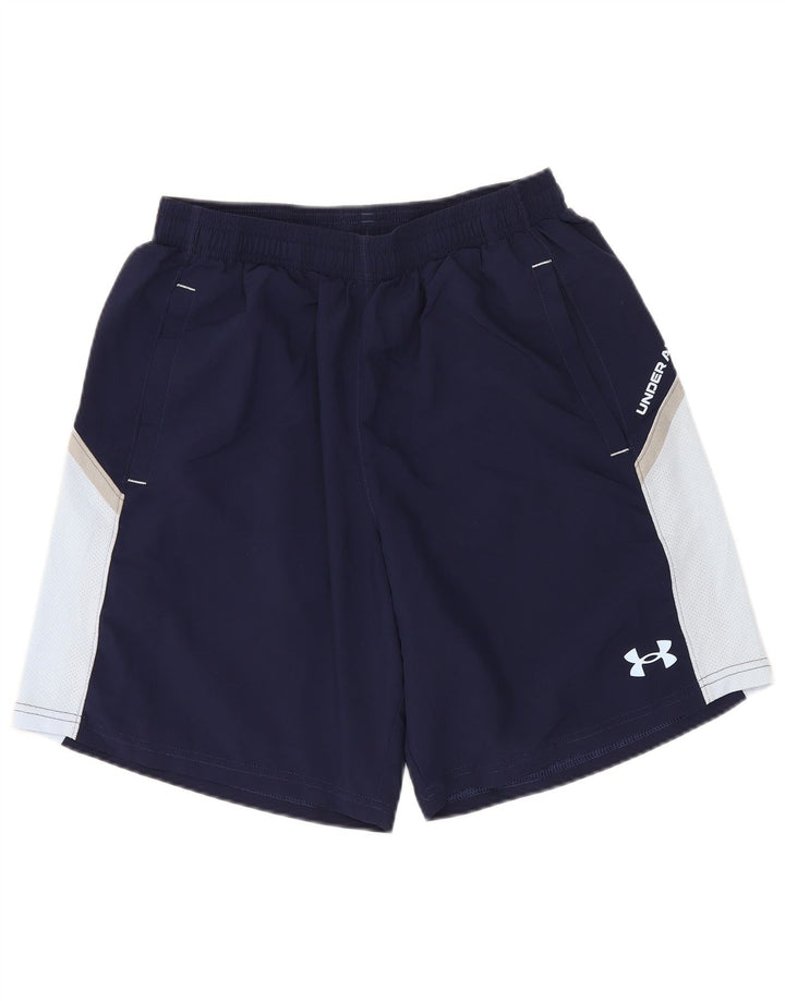 Under Armour Short de Sport Homme Petit Bleu Marine Colorblock Polyester