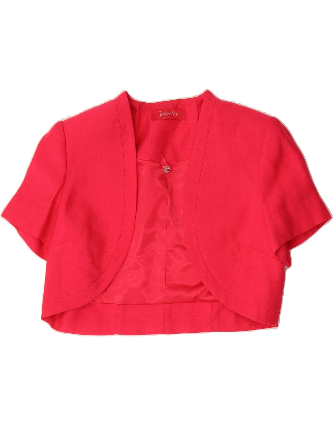 JACQUES VERT Womens Short Sleeve Bolero Jacket UK 10 Small Pink Viscose Vintage Jacques Vert and Second-Hand Jacques Vert from Messina Hembry 