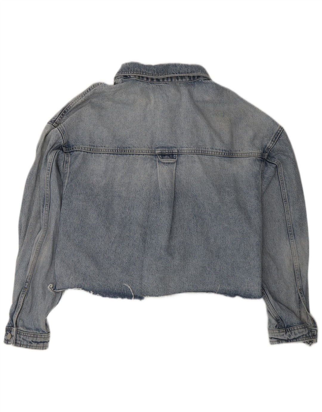 All Saints Veste en jean surdimensionnée pour femme UK 10 Petit coton bleu