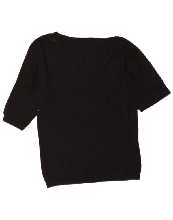 Guess Pull graphique à manches 3/4 et col bateau pour femme UK 6 XS Noir