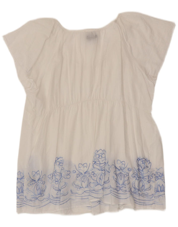 Calvin Klein Jeans Chemisier Femme Top UK 18 XL Blanc Floral Coton