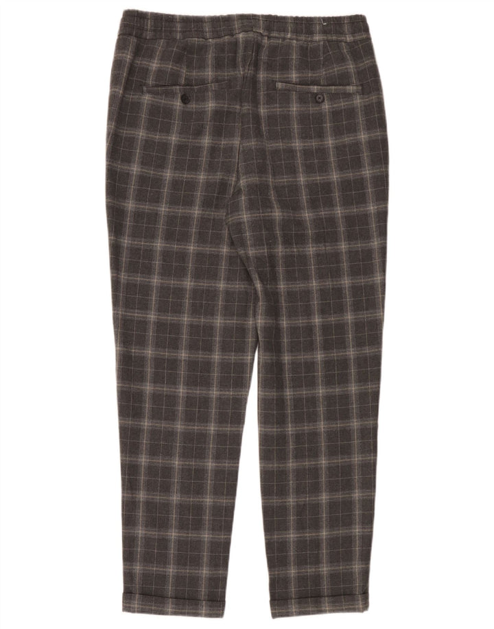 Zara Pantalon Chino Fuselé Homme Moyen W31 L30 Gris Carreaux