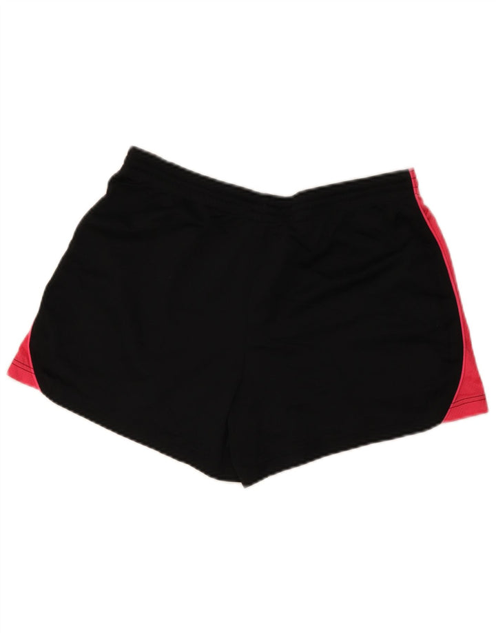 NIKE Womens Sport Shorts UK 14 Medium  Black Colourblock Polyester