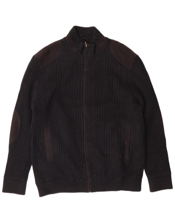 Pierre Cardin Pull Cardigan Homme IT 56 XL Noir Polyester