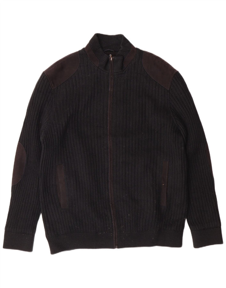 Pierre Cardin Pull Cardigan Homme IT 56 XL Noir Polyester