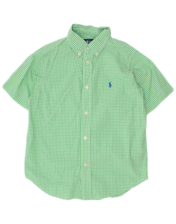 Ralph Lauren Chemise à manches courtes pour garçon 5-6 ans en coton vichy vert