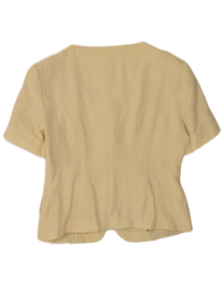 Benetton Veste blazer à 4 boutons à manches courtes pour femme IT 42 Beige moyen