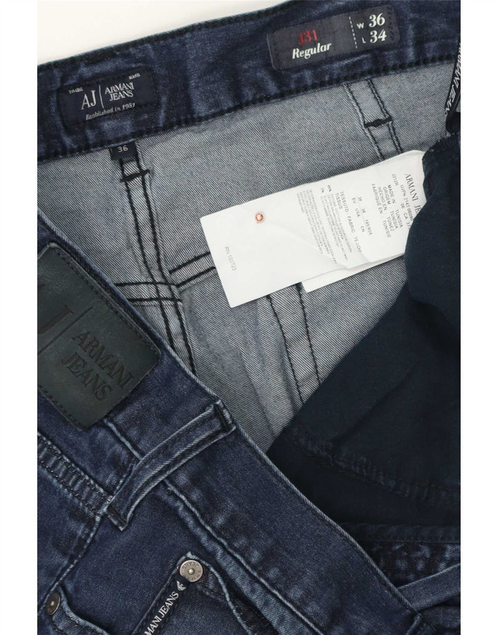 Armani Jean droit coupe droite W36 L28 bleu coton pour homme