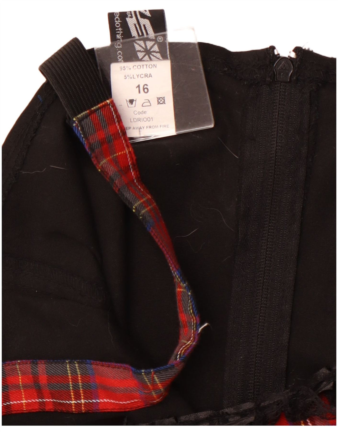 VINTAGE Femme Robe A-Line sans manches UK 16 Grand Coton à Carreaux Rouge