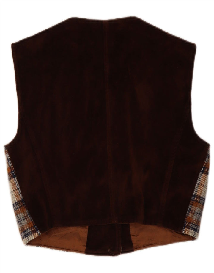 MAX & CO. Gilet Femme IT 40 Petit Laine à Carreaux Marron