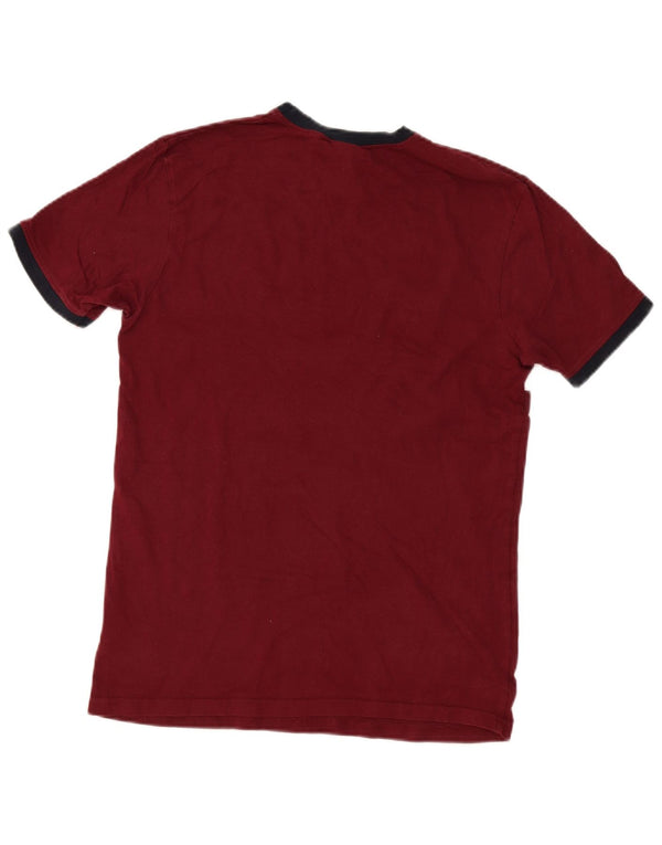 Ellesse T-Shirt Top Petit Coton Rayé Bordeaux Homme