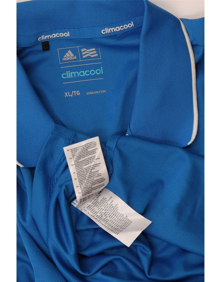 Adidas Homme Climacool Polo XL Bleu Rayé Polyester