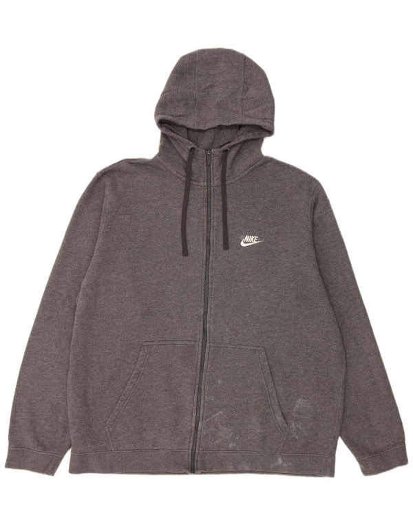Nike Pull à capuche zippé pour homme 2XL Gris Coton