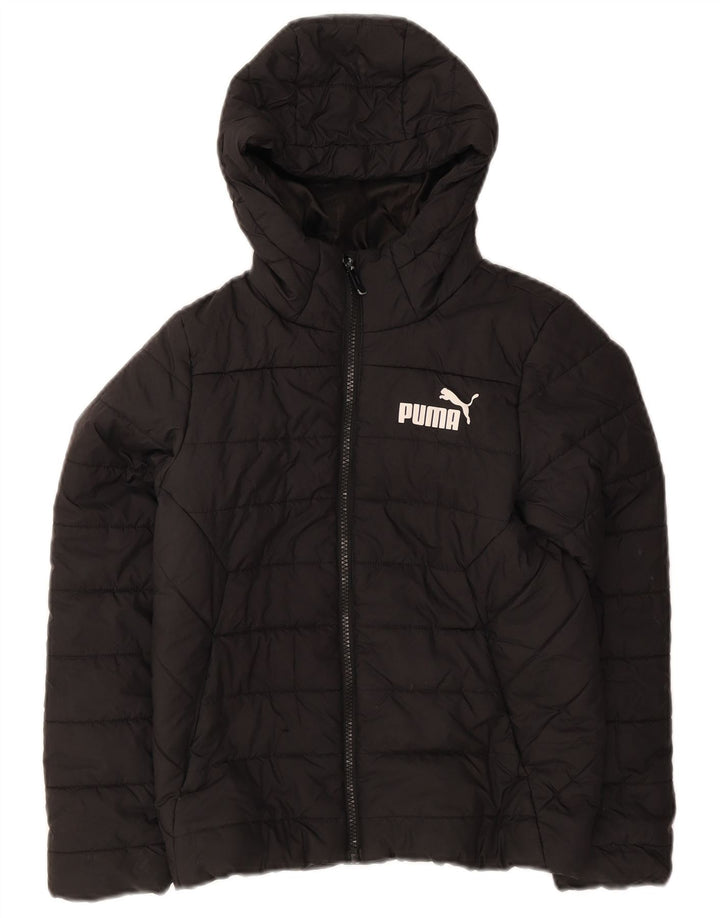 Puma Veste matelassée à capuche garçon 9-10 ans Noir Polyester