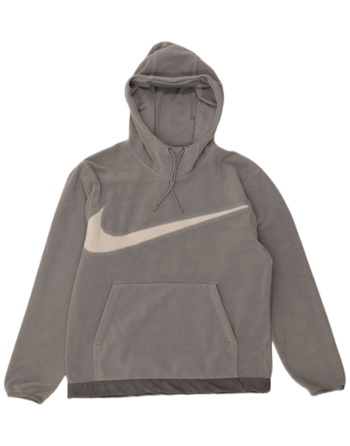 Nike Pull polaire à capuche graphique pour homme Gris moyen Polyester