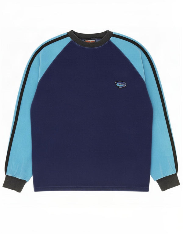 Seven 7 Sweat-shirt en velours pour homme en coton color block bleu marine moyen