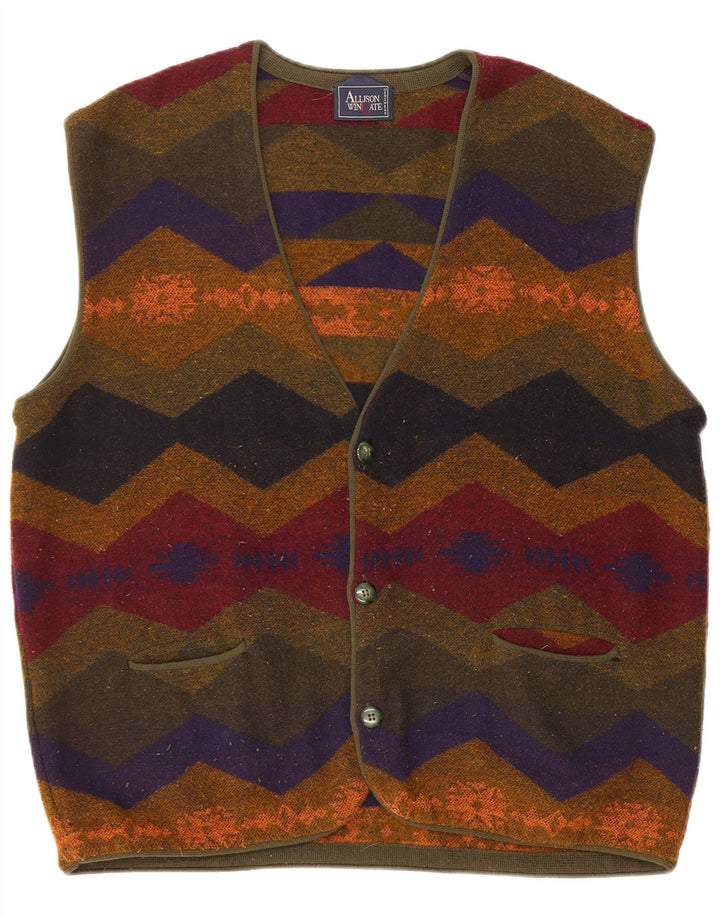 ALLISON WINGATE Pull Cardigan Homme Large Multicolore Fair Isle
