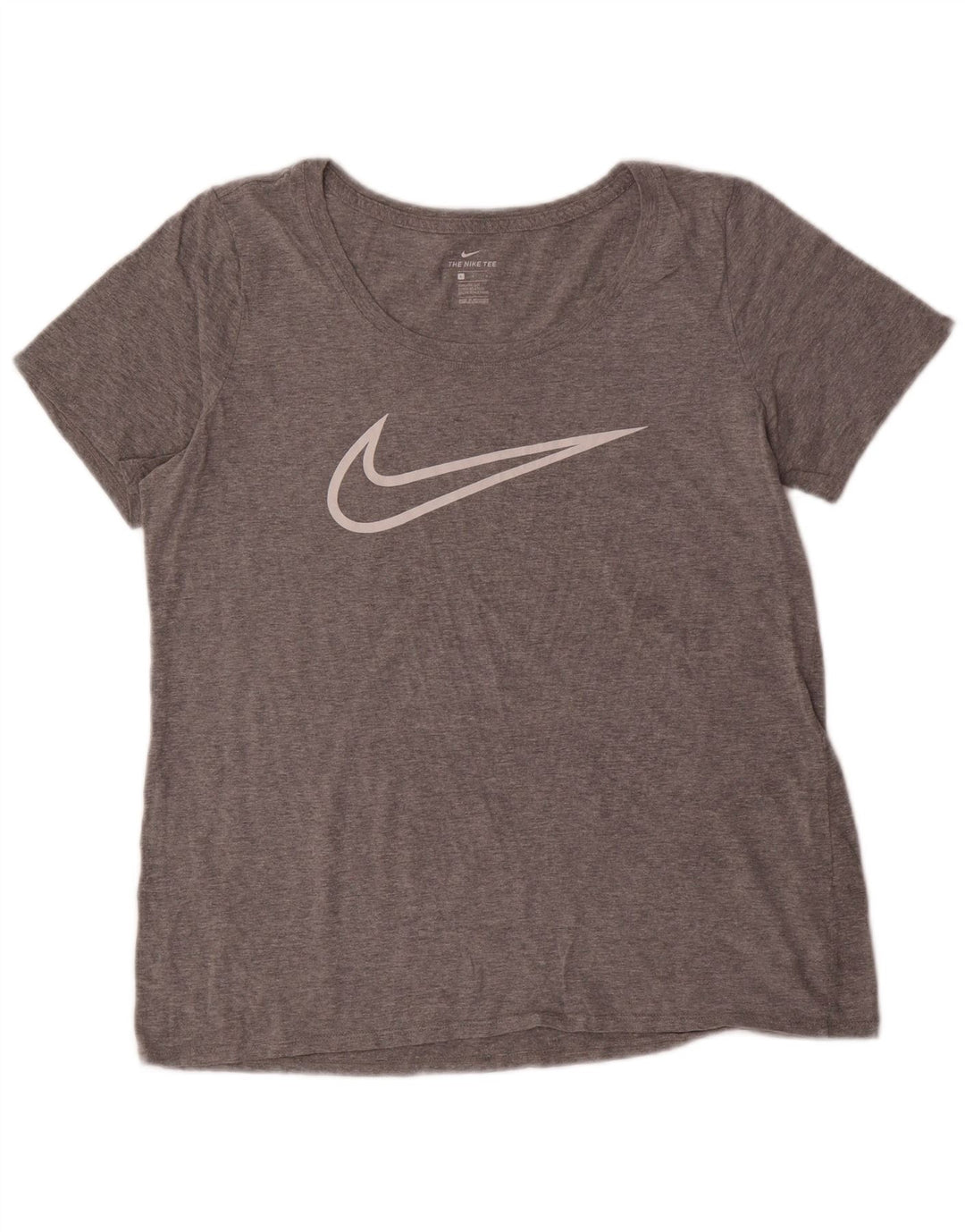 NIKE T-shirt graphique coupe athlétique pour femme UK 16 grand gris moucheté