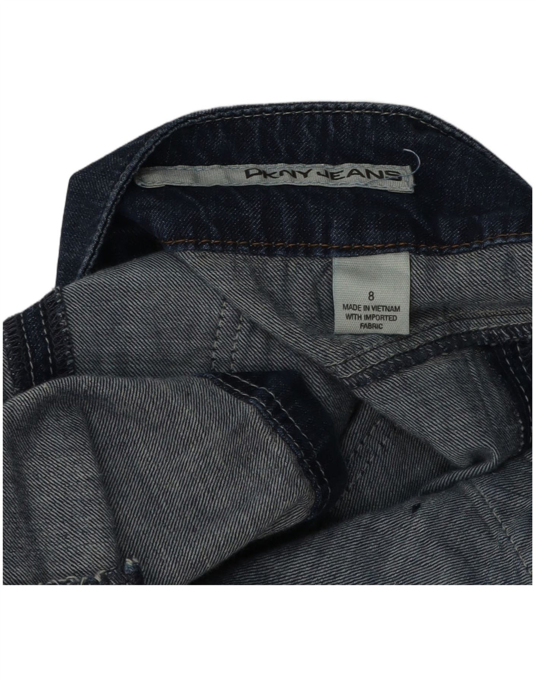 Dkny Mini jupe en jean pour femme US 8 Medium W32 Bleu