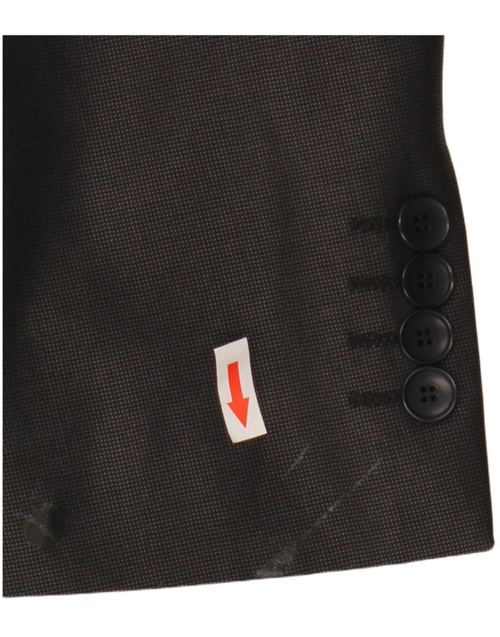 Zara Veste Blazer 2 Boutons Homme EU 52 Grande Laine Noire