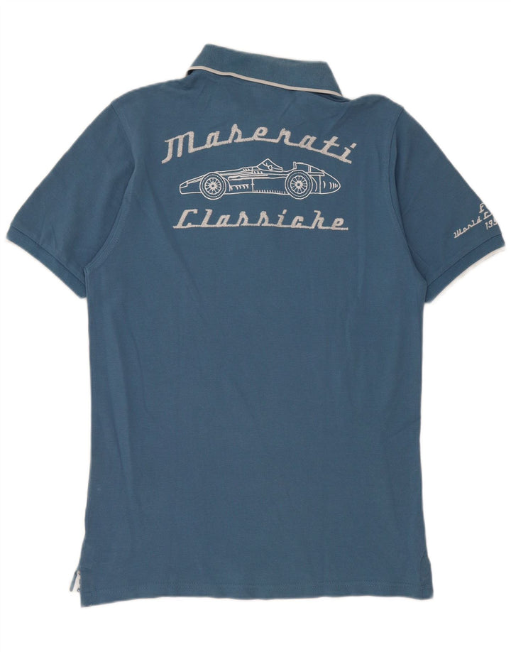 Maserati Polo Graphique Homme Bleu Moyen Coton