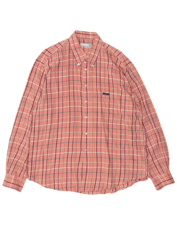 Sergio Tacchini Chemise Homme 2XL Coton à Carreaux Rose