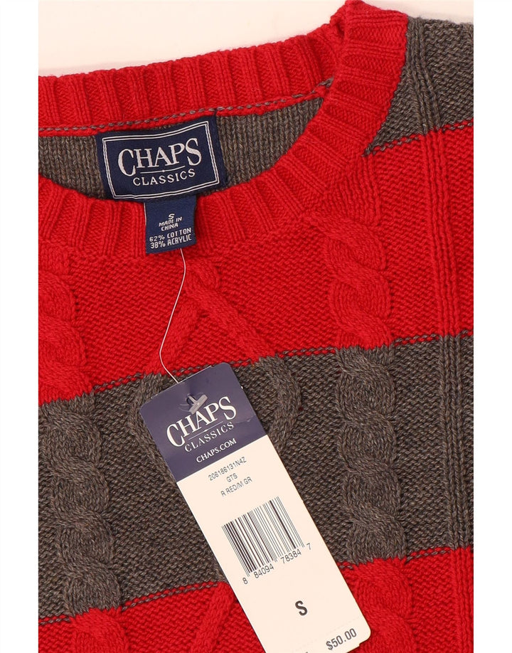 Chaps Womens Classics Boat Neck Jumper Sweater UK 10 Petit Rouge Rayé