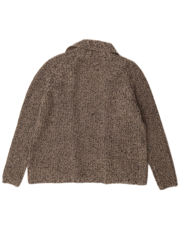 Marks & Spencer Pull Cardigan Ouvert pour Femme UK 16 Grand Gris Moucheté
