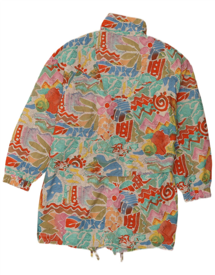 Veste coupe-vent femme vintage UK 14 Moyen Multicolore Géométrique