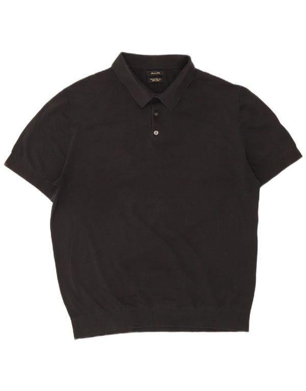 Massimo Dutti Polo Homme Grand Noir Coton