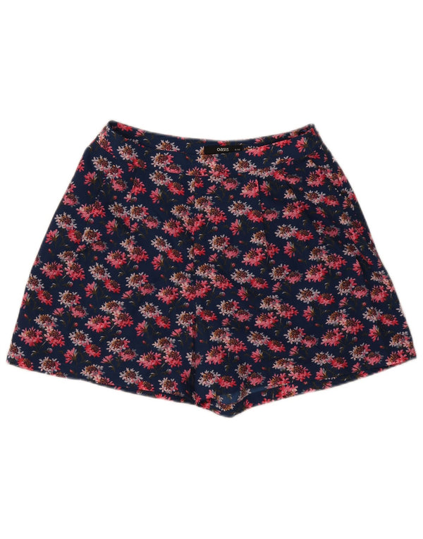 Oasis Short décontracté pour femme UK 8 Small W26 Bleu marine Floral Polyester