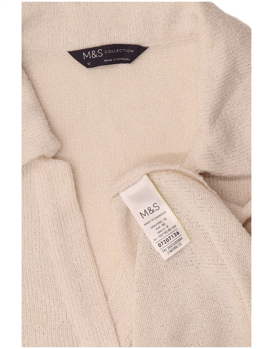 Marks & Spencer Polo Femme UK 12 Medium Blanc Polyester