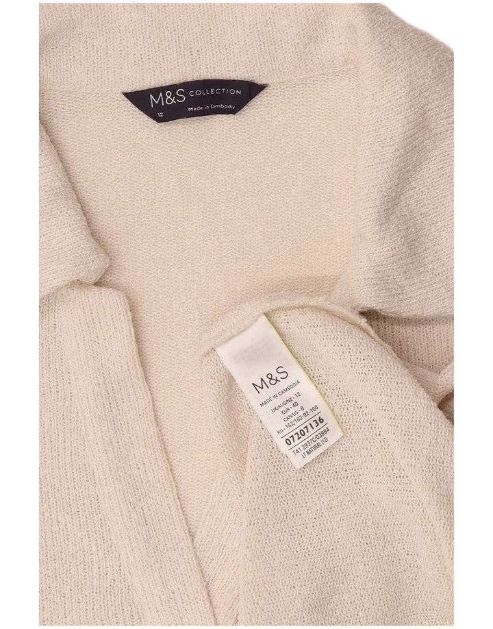 Marks & Spencer Polo Femme UK 12 Medium Blanc Polyester