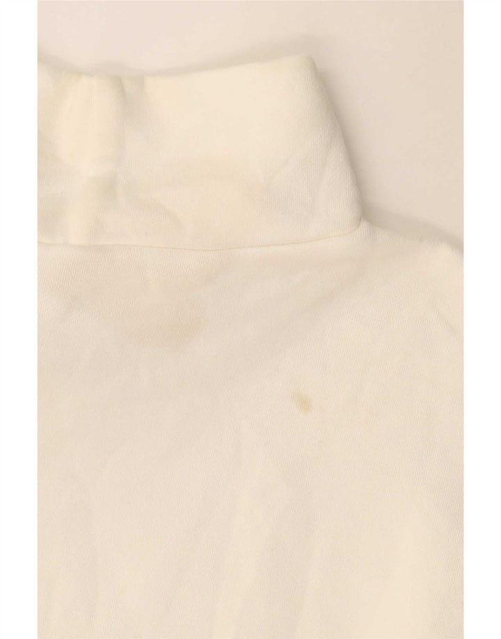 Zara Femme Haut Oversize Manches 3/4 UK 10 Petit Coton Blanc Cassé
