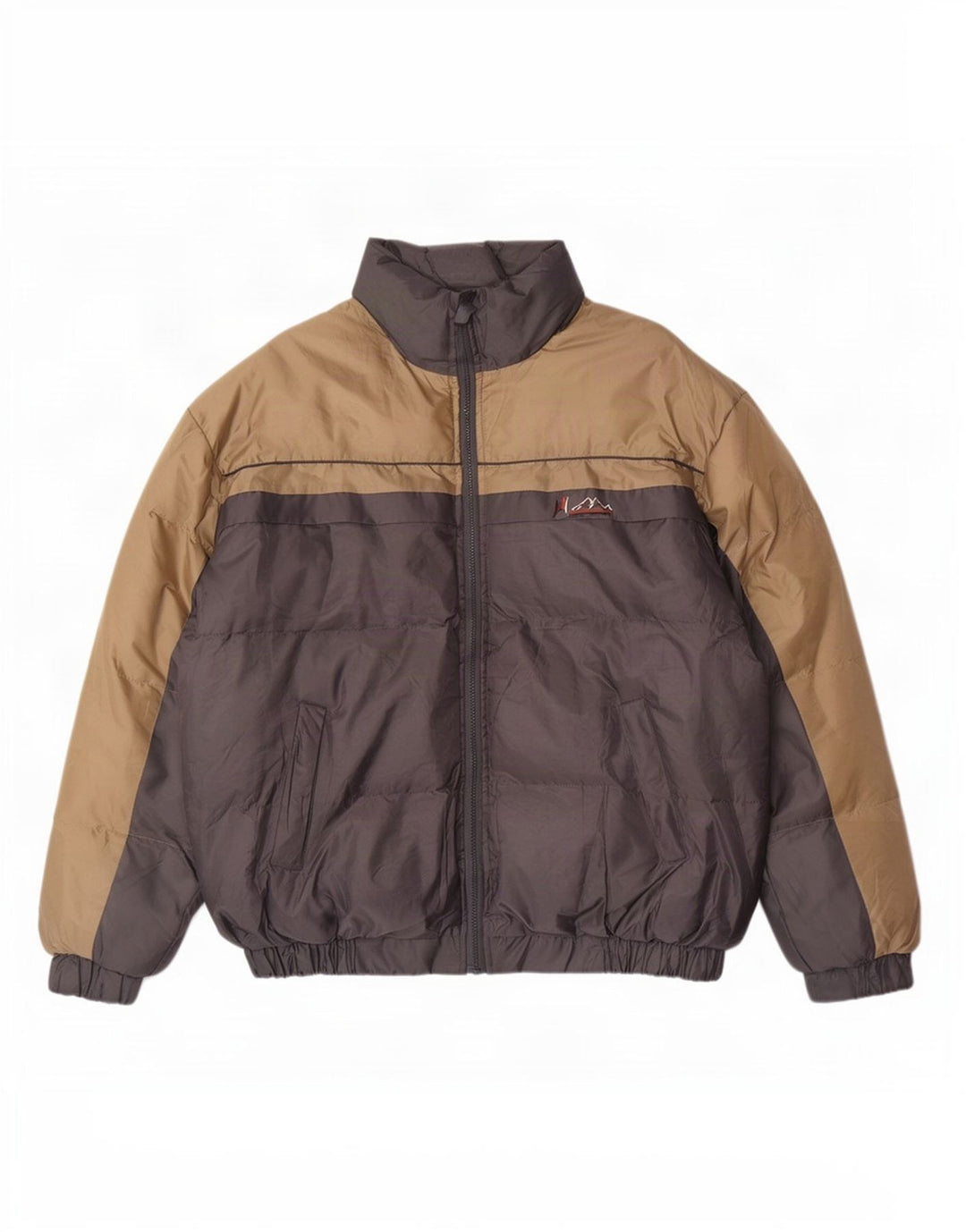 veste rembourrée vintage pour homme UK 40 Grand gris colorblock polyester