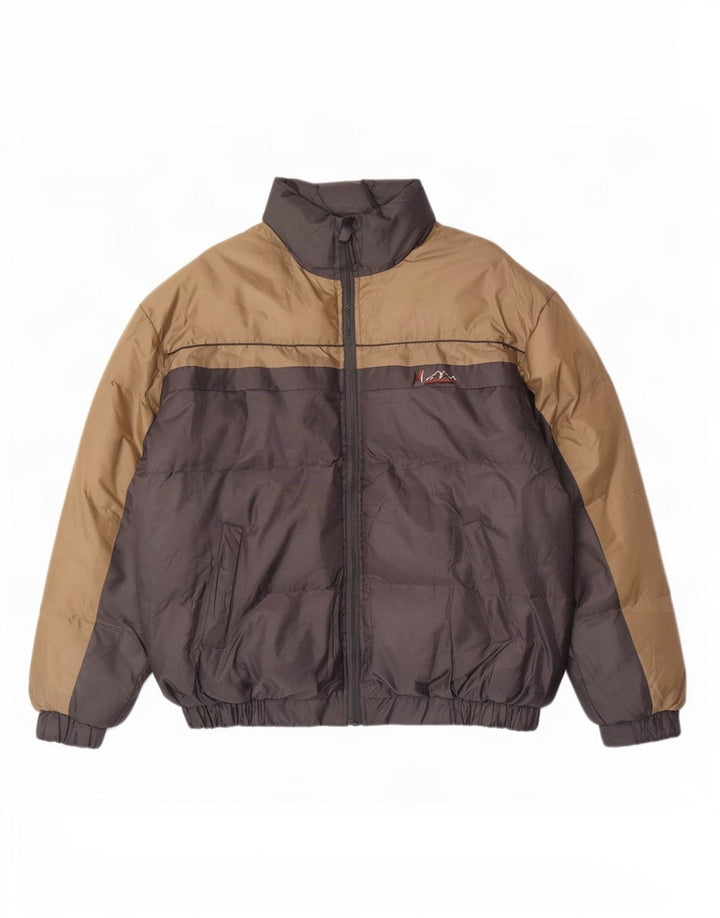 veste rembourrée vintage pour homme UK 40 Grand gris colorblock polyester