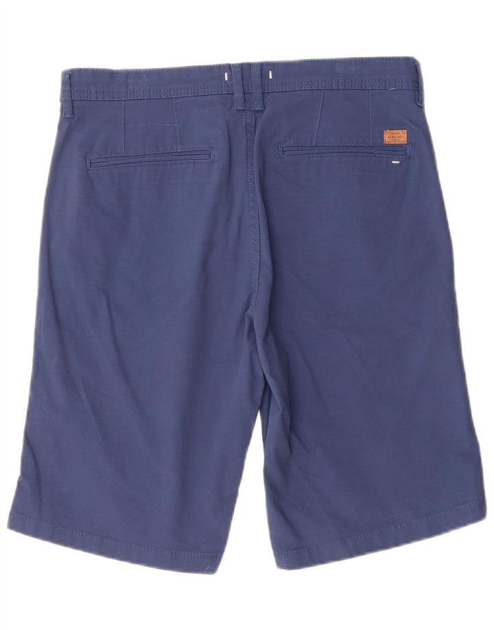 Zara Short Chino Homme EU 40 Medium W31 Bleu Marine Coton