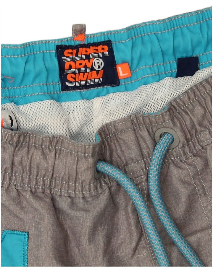 Superdry Short de Bain Graphique Homme Large Gris Polyester