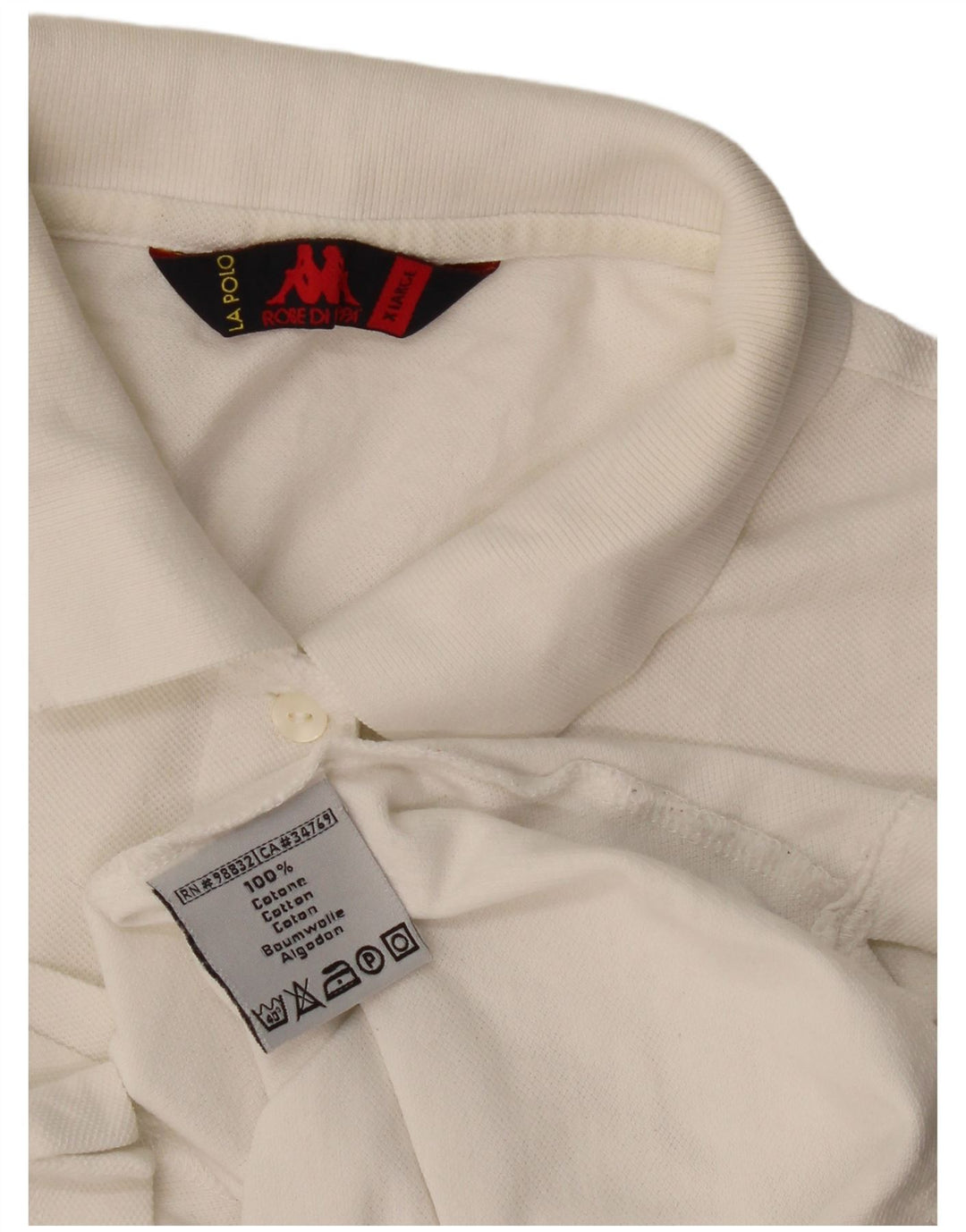 Kappa Polo Homme XL Blanc Cassé Coton