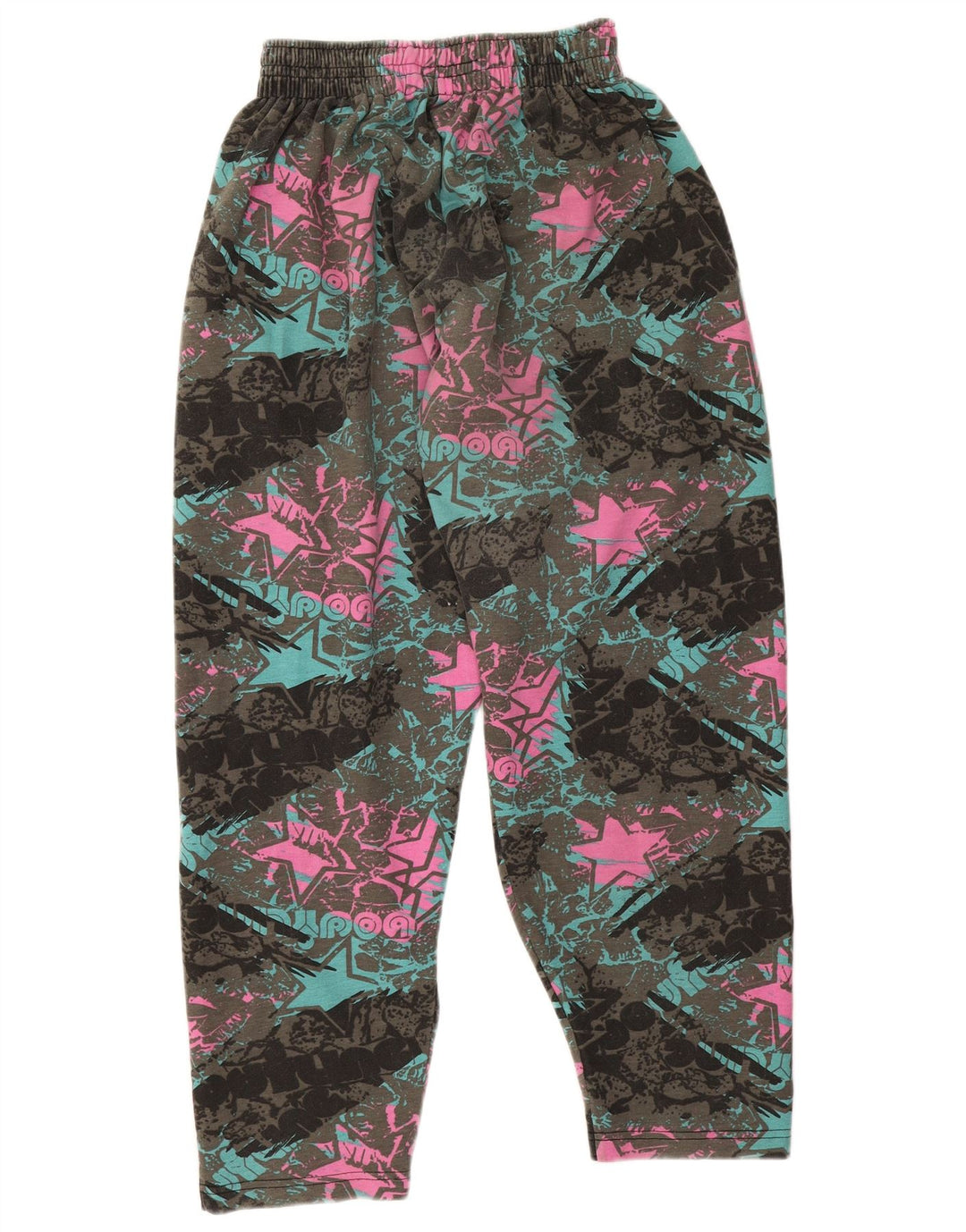 Pantalon de survêtement femme vintage UK 16 Grand Rétro Multicolore