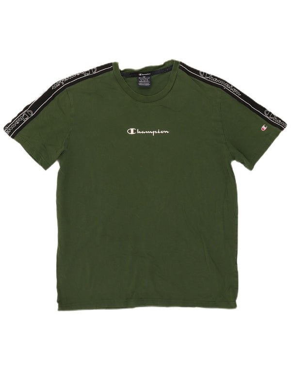 Champion T-Shirt Graphique Homme Vert Moyen Colourblock